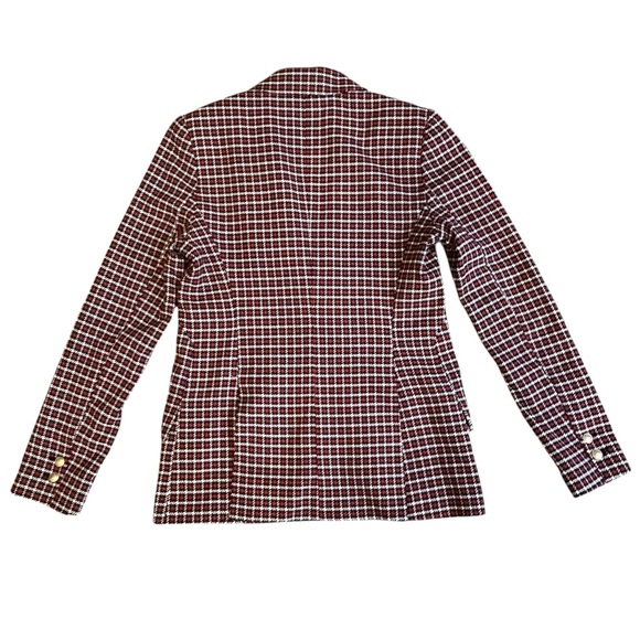 L’Agence Chamberlain Check Peaked Lapel Blazer in Burnt Sienna size 4 - Picture 4 of 8